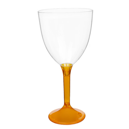 Herbruikbaar Wijnglas PS oranje transparant voet 300ml (20 stuks)