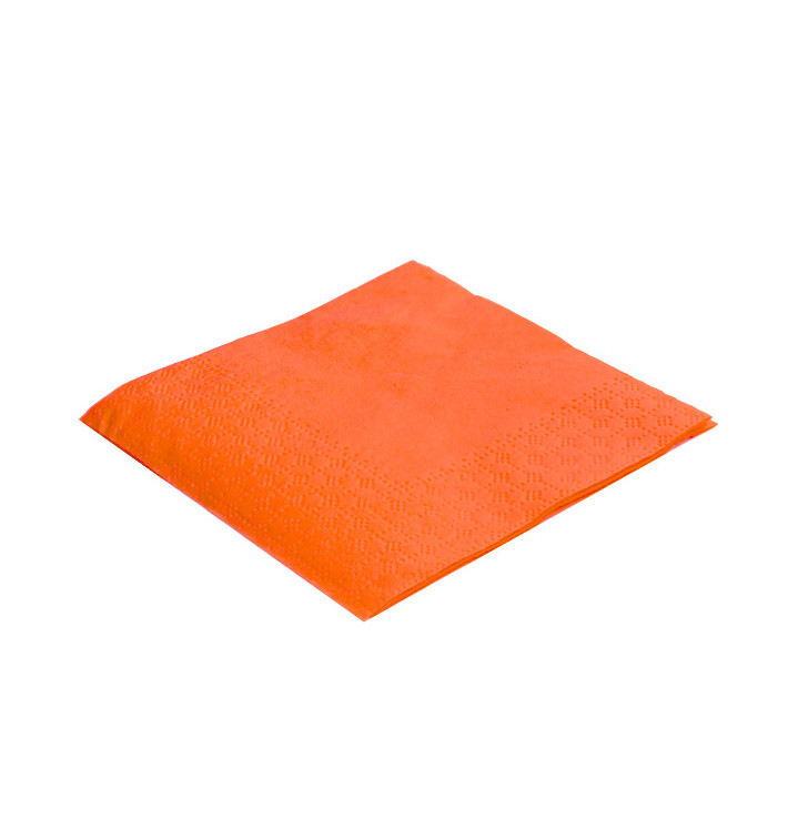 Papieren servet oranje 20x20cm (100 stuks) 