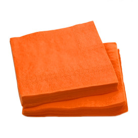 Papieren servet oranje 20x20cm (100 stuks) 