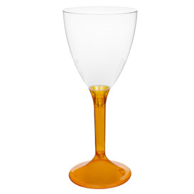 Plastic stamglas wijn oranje transparant verwijderbare stam 180ml (200 stuks)