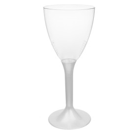 Plastic stamglas wijn wit parel verwijderbare stam 180ml (20 stuks)