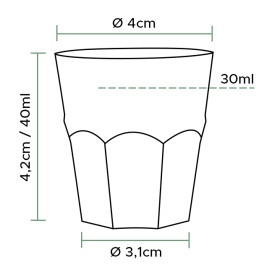 Plastic PS Shotje transparant Ø40mm 30ml (50 stuks) 