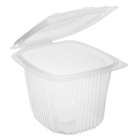 Bak met Vaste Deksel PP Transparant 750ml 14,2x12,3cm (600 stuks)