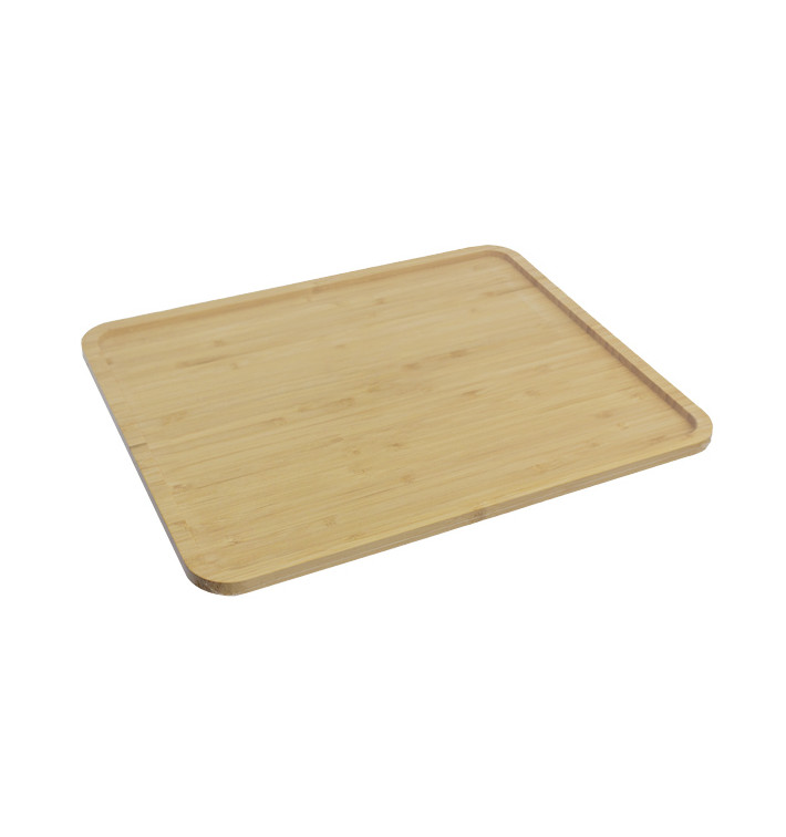 Bamboe wegwerp dienblad Cocktail 32,5x26,5x1cm (1 stuk) 