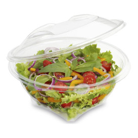 Plastic saladekom APET Rond vormig transparant 1000ml Ø18,6cm (20 stuks)