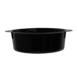 Plastic Pot PS met handgrepen zwart 52ml (50 stuks)