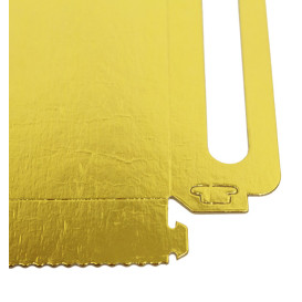 Papieren dienblad met handgrepen Rechthoekige vorm goud 12x19cm (100 stuks) 