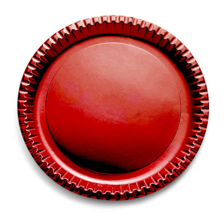 Papieren bord Rond vormig "Party" rood 29cm (6 stuks) 