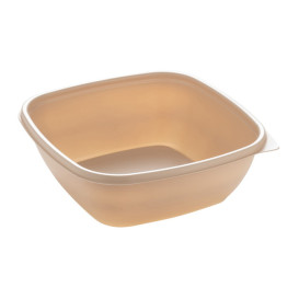 Plastic deli Container PP Crème 750ml 16,5x16,5x6cm (50 stuks) 