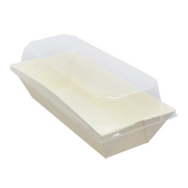 Plastic PET Deksel Container 410ml 19,6x8,6x3,2cm (144 Stuks)