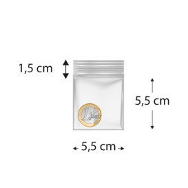 Plastic zak met rits drukknoopsluiting 5,5x5,5cm G-200 (1000 stuks)