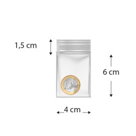 Plastic zak met rits drukknoopsluiting 4x6cm G-200 (100 stuks)