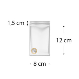 Plastic zak met rits drukknoopsluiting 8x12cm G-200 (100 stuks) 