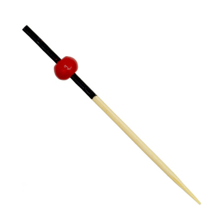 Bamboe Prikkers Rood en Zwart 7cm (100 stuks) 