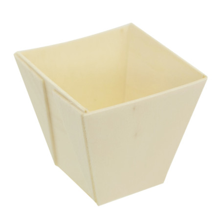 Houten Vierkant Proefglas 50ml 4,8x4,8x4,5cm (24 Stuks)