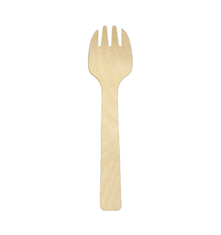 Houten Vork Spork 10,5cm (100 stuks) 