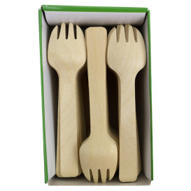 Houten Vork Spork 10,5cm (100 stuks) 