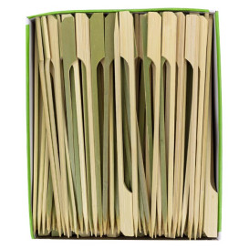 Bamboe vleespennen Golf Design Naturel groen 15cm (2.500 stuks)