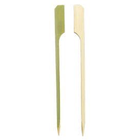 Bamboe vleespennen Golf Design Naturel groen 12cm (2.500 stuks)