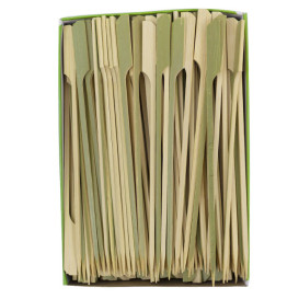 Bamboe vleespennen Golf Design Naturel groen 18cm (2.500 Stuks)