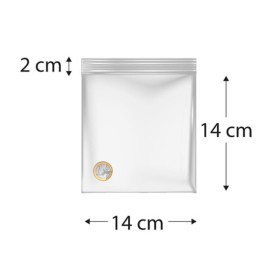 Plastic zak met rits drukknoopsluiting 14x14cm G-200 (100 stuks) 