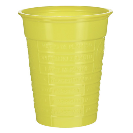 Plastic PS beker geel 200ml (50 stuks) 