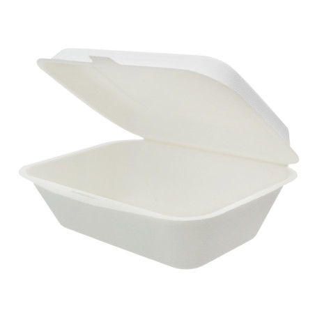 Suikerriet Gescharnierd Container "Menu Box" wit 180x125x70mm (600stuks)