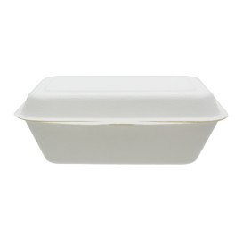 Suikerriet Gescharnierd Container "Menu Box" wit 180x125x70mm (600stuks)