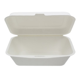 Suikerriet Gescharnierd Container "Menu Box" wit 180x125x70mm (600stuks)