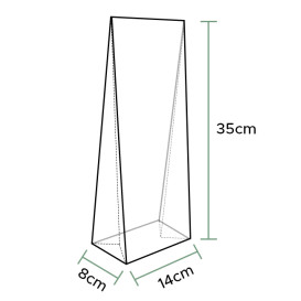 Plastic zak Vierkant bodem 14x35+8cm G-160 (100 stuks) 