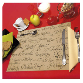 Papieren Placemats 30x40cm kraft "Buen Provecho" 40g (1000 stuks)