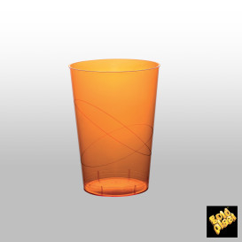 Plastic PS beker "Moon" oranje transparant 230ml (50 stuks) 