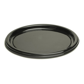 Plastic bord Rond vormig zwart 26 cm (25 stuks) 