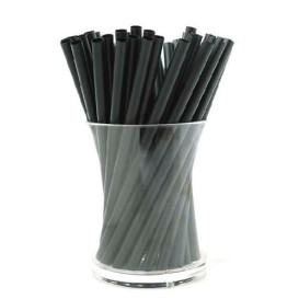 Plastic rietje voor Cocktail of Mojito PS Straight zwart Ø0,6cm 13cm (500 stuks) 