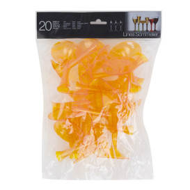 Plastic stamglas wijn oranje transparant verwijderbare stam 180ml (20 stuks)