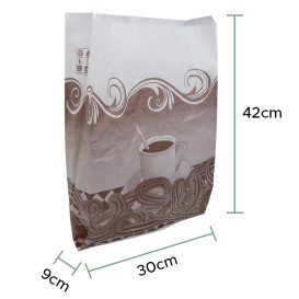 Papieren voedsel zak voor Churros Vetvrij 30+10x42cm (250 stuks) 