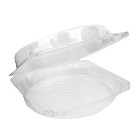 Plastic scharnierende bakkerij Container PET Ø27x8cm (100 stuks)