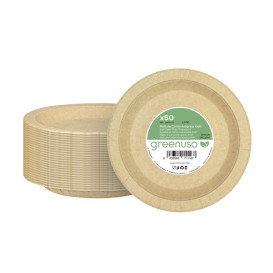 Papieren bord Rond vormig Vetvrij kraft Ø18cm 245g/m² (50 stuks) 