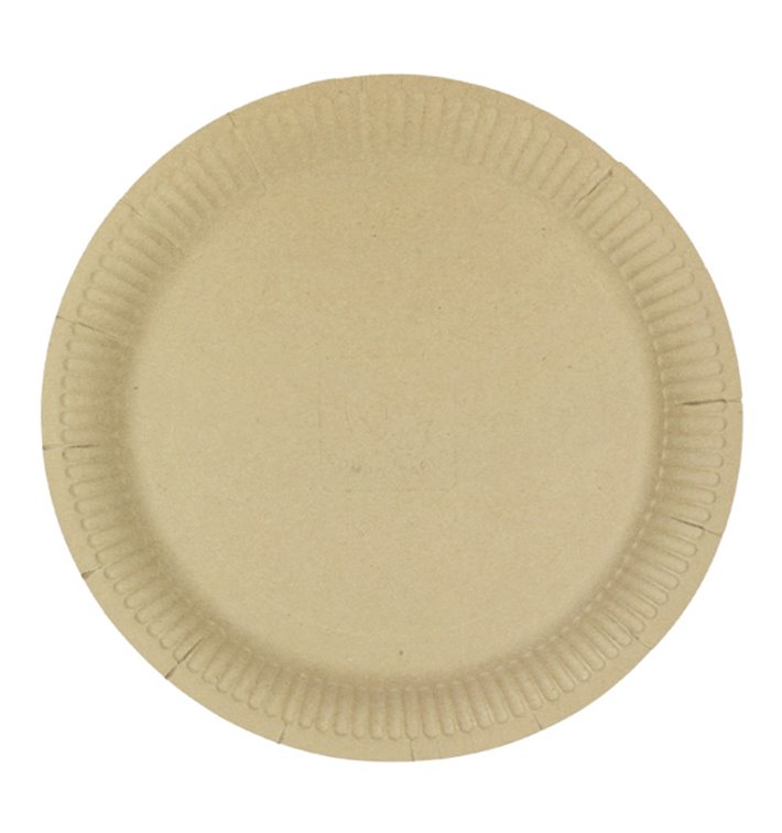 Kartonnen Borden Rond “Radial” Kraft Ø23cm 200gr/m² (50 Stuks)