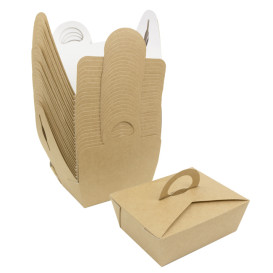 American Box with handles "Doggy Bag" Kraft 12x9x5cm (25 Units)