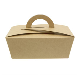 American Box with handles "Doggy Bag" Kraft 12x9x5cm (350 Units)