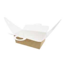 American Box with handles "Doggy Bag" Kraft 16x9,5x6cm (200 Units)