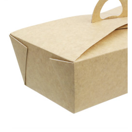 American Box with handles "Doggy Bag" Kraft 20x10x7cm (20 stuks) 