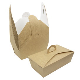 American Box with handles "Doggy Bag" Kraft 20x10x7cm (140 Units)