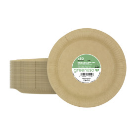 Kartonnen Borden Rond “Radial” Kraft Ø18cm 200gr/m² (50 Stuks)