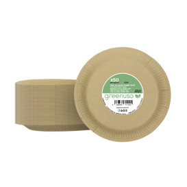 Kartonnen Borden Rond “Radial” Kraft Ø23cm 200gr/m² (50 Stuks)