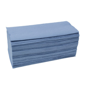 Papieren handdoek blauw 1-laags Z vouwbaar (190 stuks)
