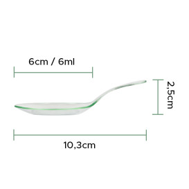 Plastic Proeving lepel PS "Water groen" 10,3cm (12 stuks) 