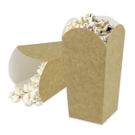 Paper Popcorn Box Small Size Kraft 45g 6,5x8,5x15cm (25 Units)