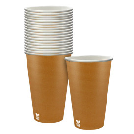 Plastic-Vrije Papieren Beker 12 Oz/360ml "Caramel" Ø8cm (1.000 Stuks)